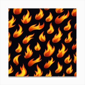 Flames On Black Background 15 Canvas Print