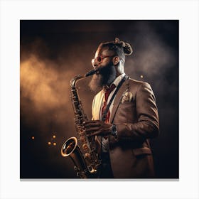Jazz Musician Playing Saxophone 1 Canvas Print