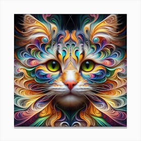 Psychedelic Cat 4 Canvas Print