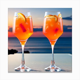 Sunset Cocktail Aperol Spritz 1 Canvas Print
