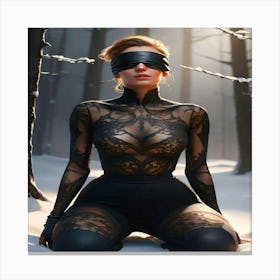 Blindfolded Woman Canvas Print