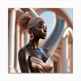 Ebony Woman In A Dress Canvas Print