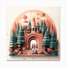 Illustration Of A Forest Canvas Print