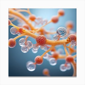 Water Droplets On A Branch Canvas Print