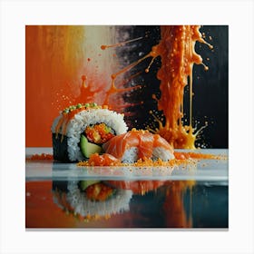 Sushi Splatter Canvas Print