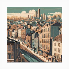 Cityscape 4 VECTOR ART Canvas Print