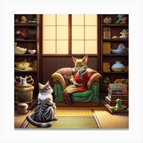 Asian Cats Canvas Print