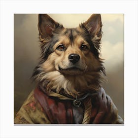 Dog In A Coat Canvas Print