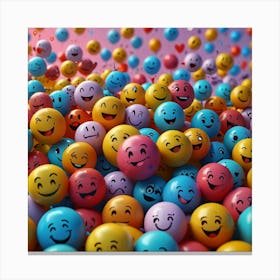 Happy Smiley Balls Canvas Print