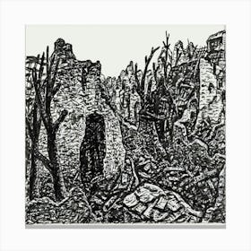 Ruins Of A Village Canvas Print