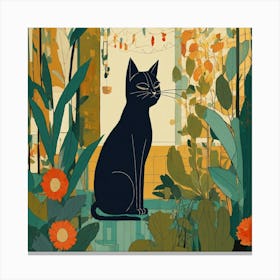 Cat In The Garden 1 Canvas Print