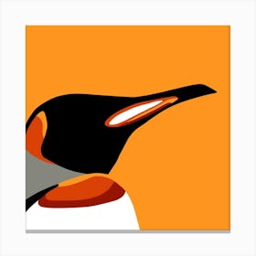 1 Pinguin Op Oranje Canvas Print