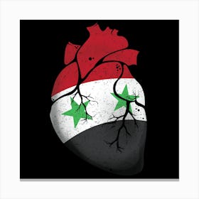 Syria Heart Flag Canvas Print