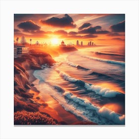 Sunset At The Beach Canvas Print