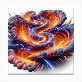 Fire And Lightning Canvas Print