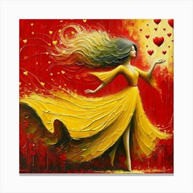 Love In A Yellow Dress Canvas Print