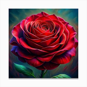 Red Rose With Detailed Petals Canvas Print