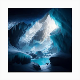 The Enchanting Ice Cascading Caves Canvas Print