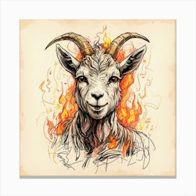 Goat In Flames 11 Canvas Print