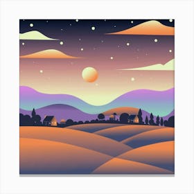 A simple and vibrant little land 5 Canvas Print