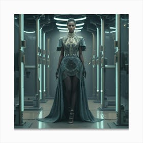 Futuristic Woman In Futuristic Dress Canvas Print