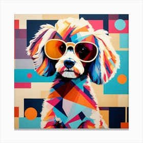 Abstract modernist Toy poodle dog 1 Canvas Print