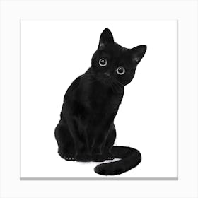 Spooky Cute Cat Square Canvas Print