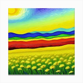 Field Of Dandelions Canvas Print