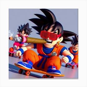 Goku smokimg blunt in a skate Canvas Print