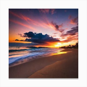 Sunset On The Beach 253 Canvas Print