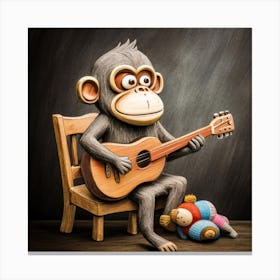 Monkey Playing Guitar 1 Canvas Print