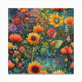 Flowers In The Garden Canvas Print