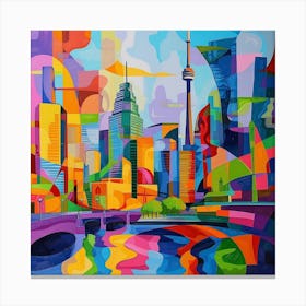 Abstract Travel Collection Toronto Canada 2 Canvas Print