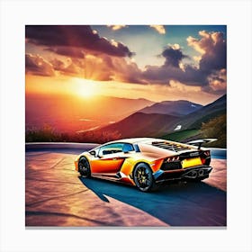 Sunset Lamborghini 4 Canvas Print