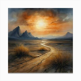 Sunset In The Desert 12 Canvas Print