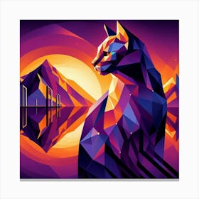 Taz Low Poly Cat Canvas Print