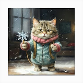 Snowflake Cat Canvas Print