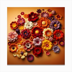 Felt Flowers Canvas Print