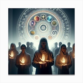 Group Of People Holding Candles Canvas Print