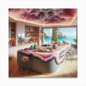 Geode Pink Kitchen Canvas Print