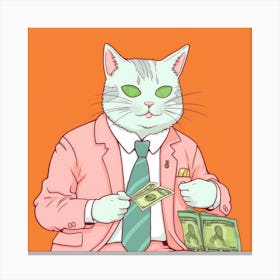 Cat In A Suit Canvas Print