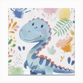 Cute Muted Pastels Baryonyx Dinosaur  1 Canvas Print