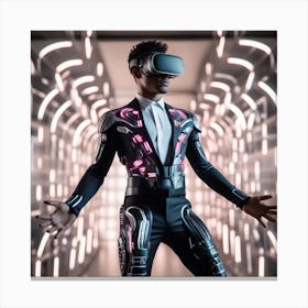 Futuristic Man In Vr 1 Canvas Print