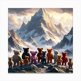 Teddy Bears In The Mountains Canvas Print