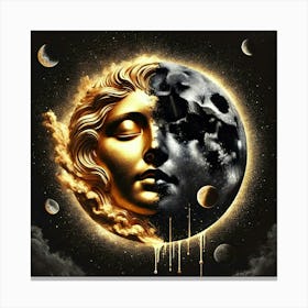 Moon And Stars 10 Canvas Print