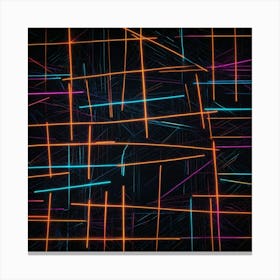 Abstract Neon Lines 1 Canvas Print