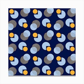 Abstract Circles On A Blue Background Canvas Print