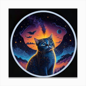 Cat Colored Sky (50) Canvas Print