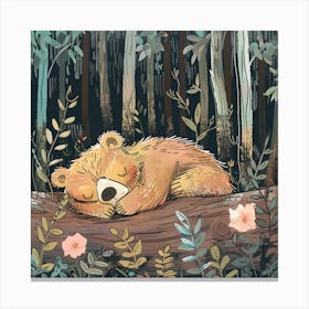 Teddy Bear In The Woods Canvas Print