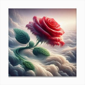 Rose In The Clouds Canvas Print